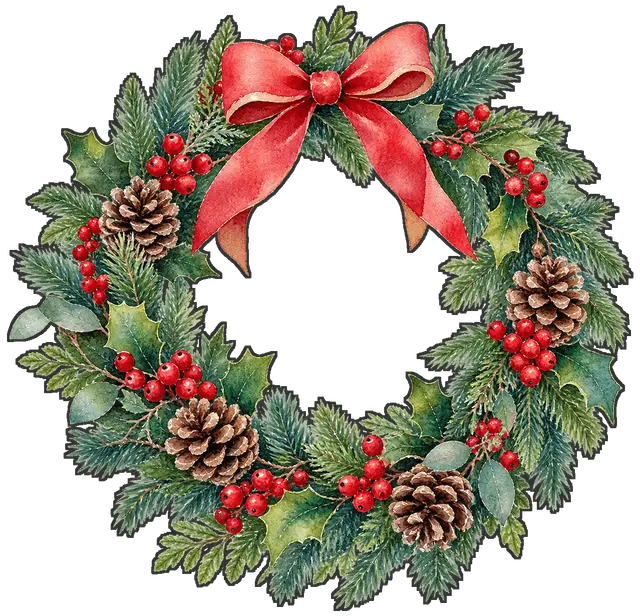 クリスマスリースの枠付き版
