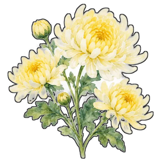 菊の花の枠付き版