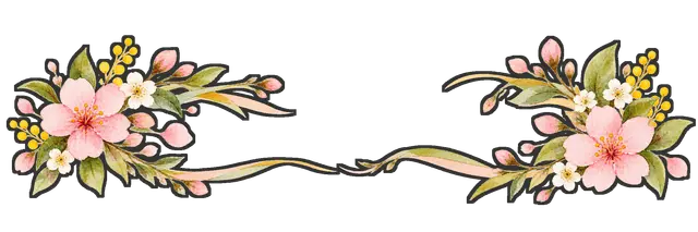 花の見出し飾りの枠付き版
