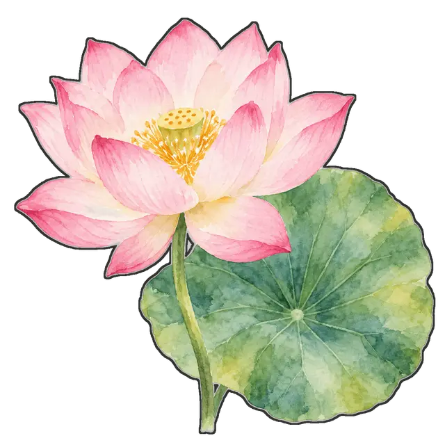 蓮の花の枠付き版