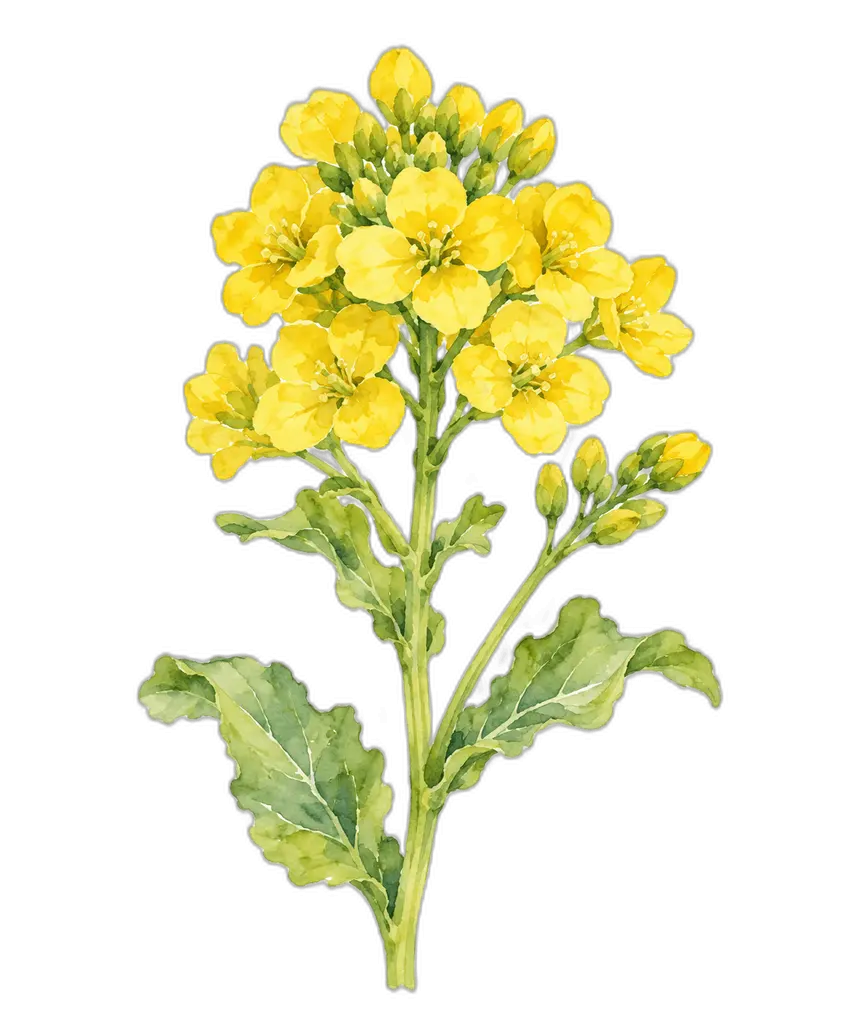 水彩の菜の花。施設だより向けフリー素材