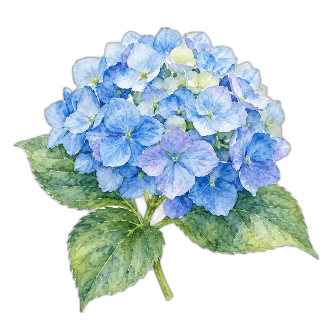 水彩の紫陽花